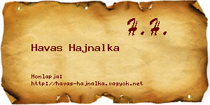 Havas Hajnalka névjegykártya